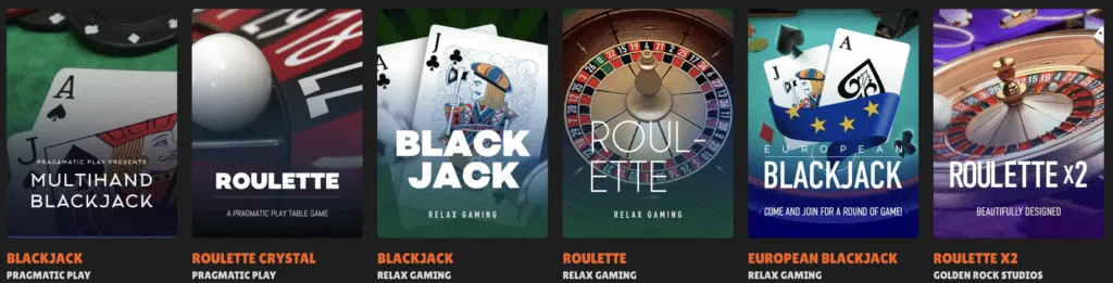 Nitro Casino Tischspiele