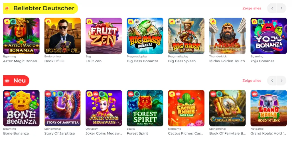 Yoju  Casino Beliebtesten Spiele