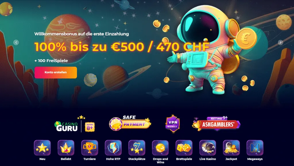 Cosmicslot Casino Lobby 1024X579