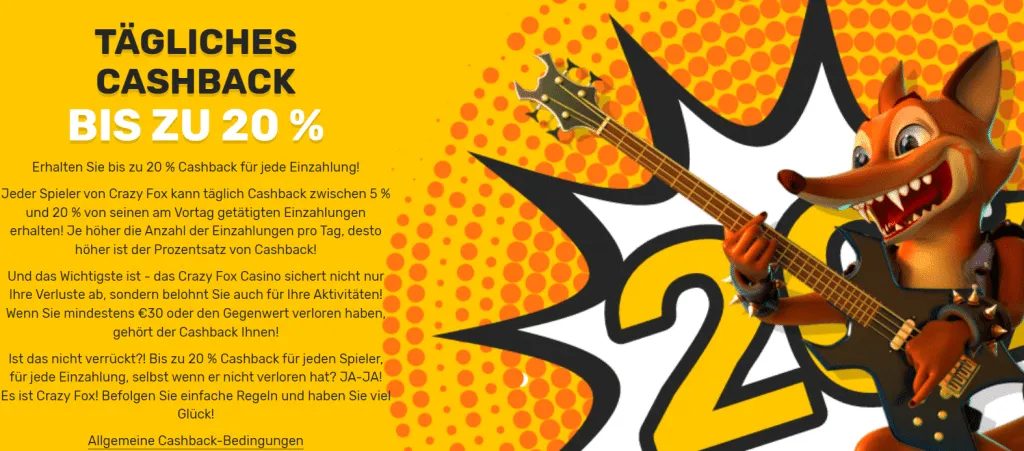 Crazy Fox Casino Bonusangebot 1024X451