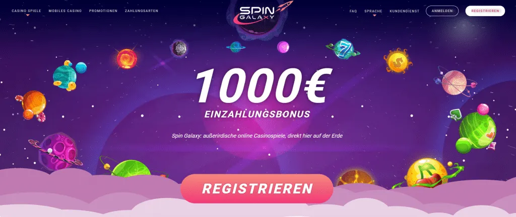 SpinGalaxy Casino  Willkommenspaket