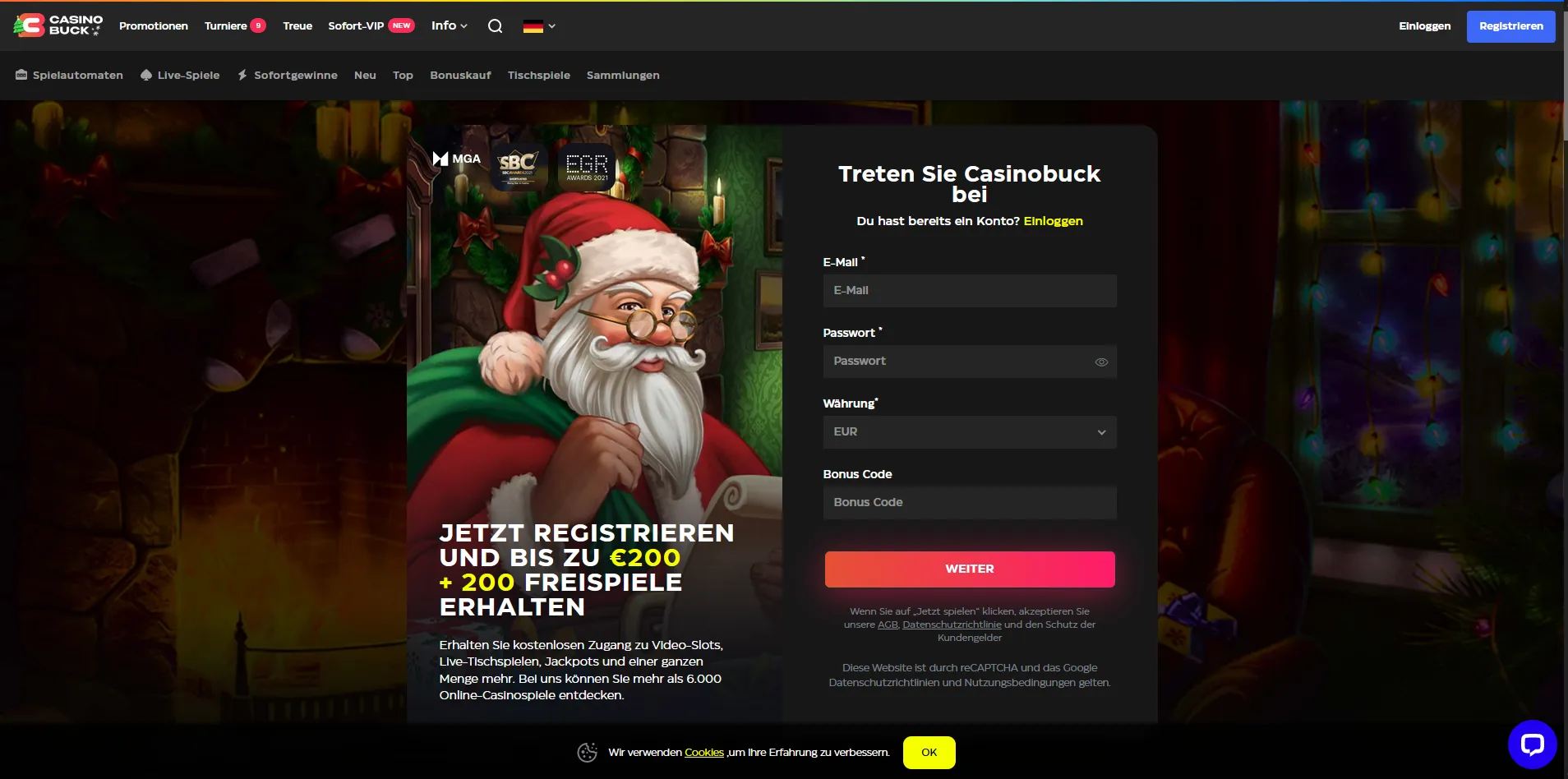 Casinobuck Casino Willkommenspaket