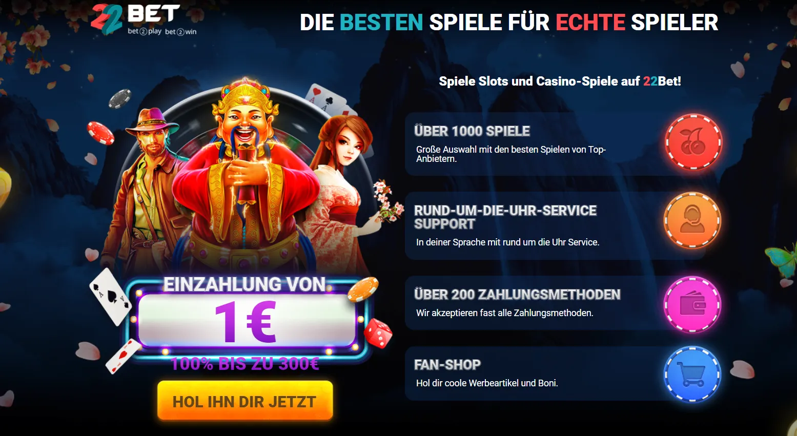 22Bet Casino Niedriger Einzahlung