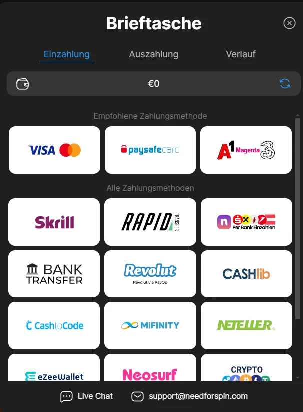 need for spin casino einzahlung