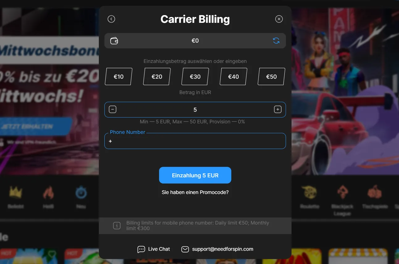 Need For Spin Online Casino 5 Euro Einzahlung – Zahlungsmethode