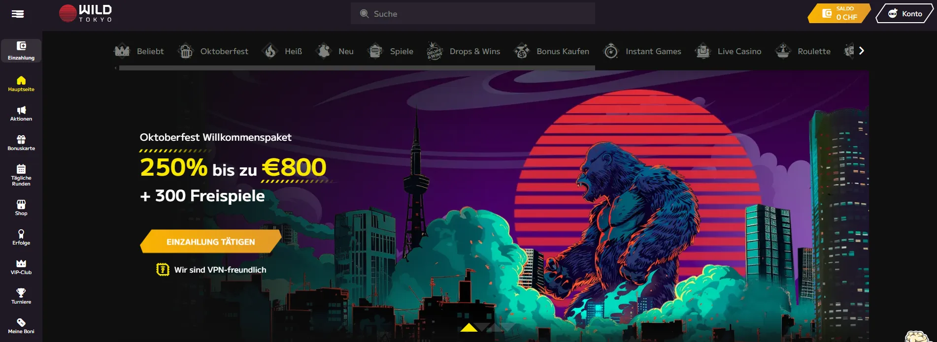 Wild Tokyo Casino lobby