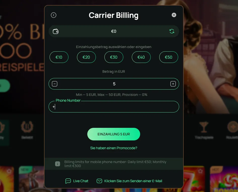 Ritzo Casino mit Magenta Einzahlung