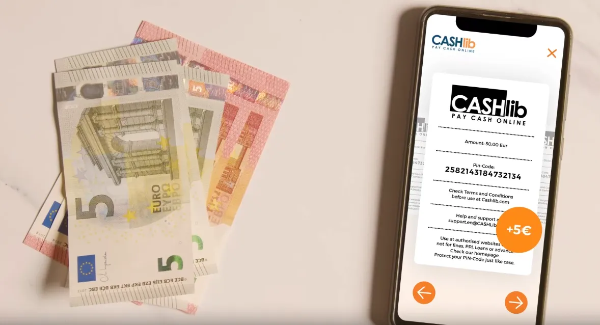 Cashlib - Mindestzahlung mit Prepaid-Karte: 5 Euro