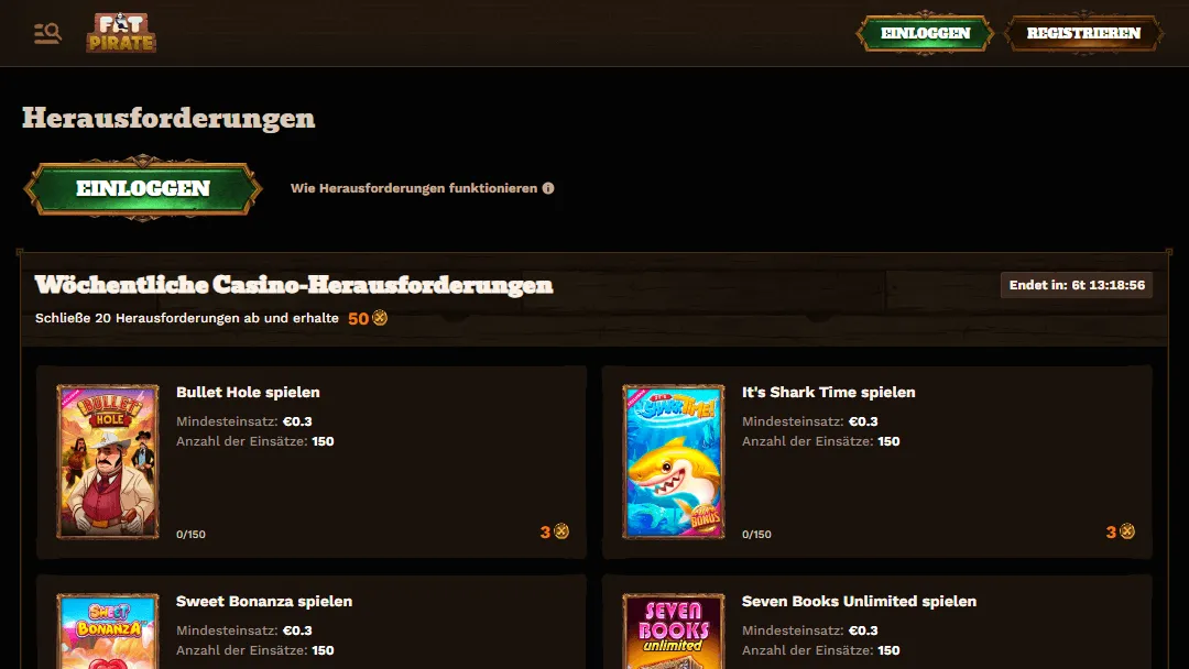 3-Punkte-Erfolge im Fat Pirate Casino