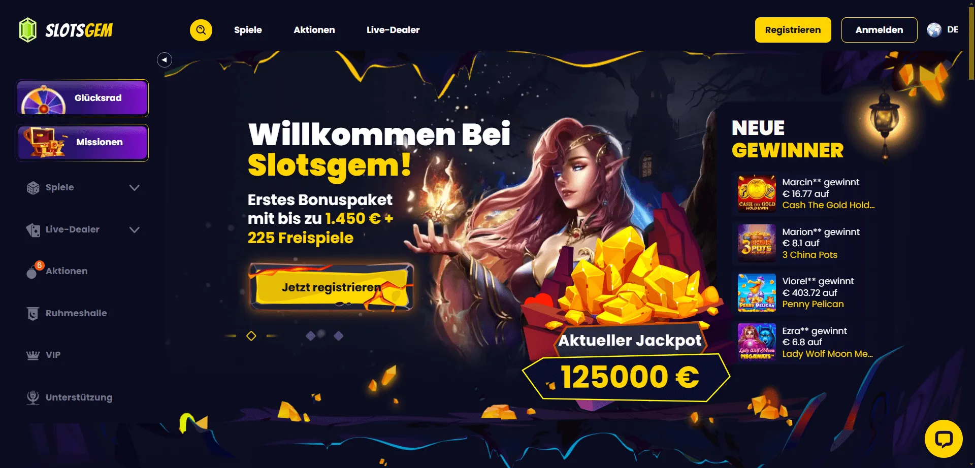 SlotsGem Willkommens Bonusangebot Banner